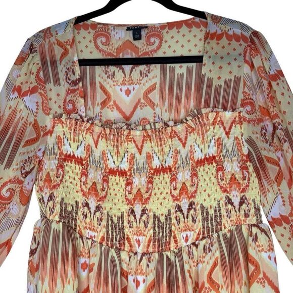 Torrid Smocked Chiffon Babydoll Three Quarter Sleeve Top Sz 1X - Picture 3 of 12